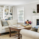 Family Room with bookcases