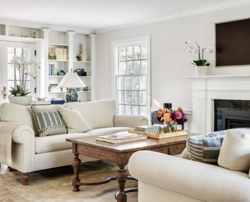 Family Room with bookcases